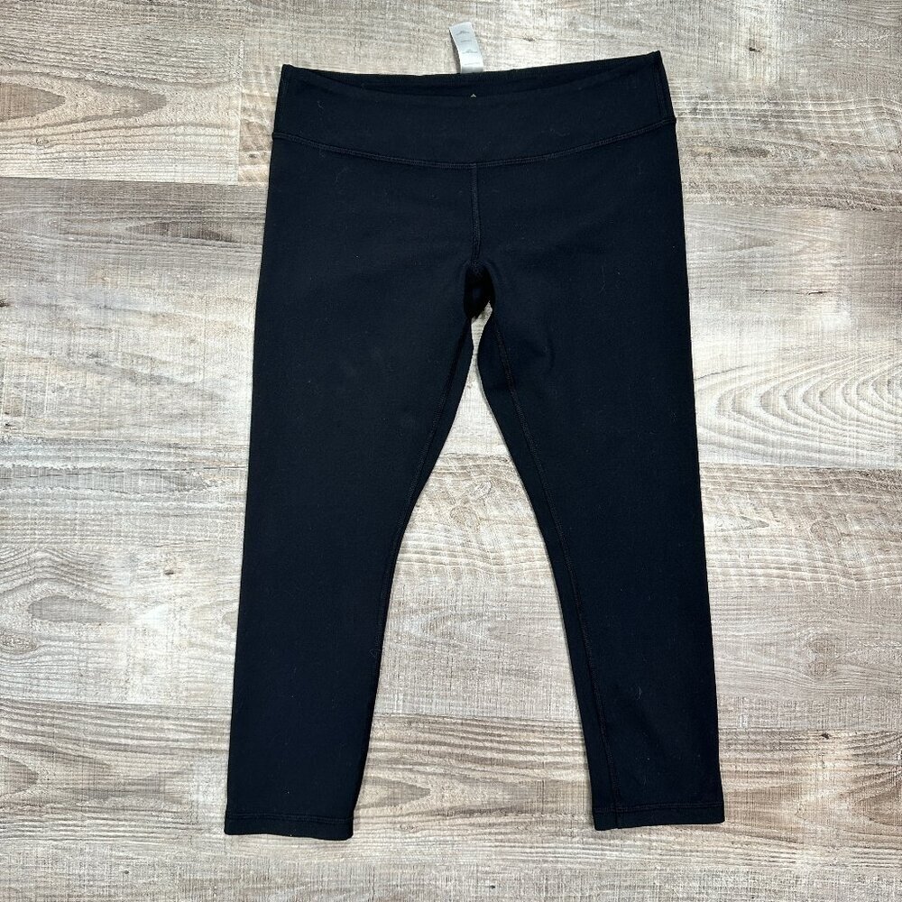Ivivva by Lululemon Girls Reversible Black Rhythmic Crop Leggings Size 14